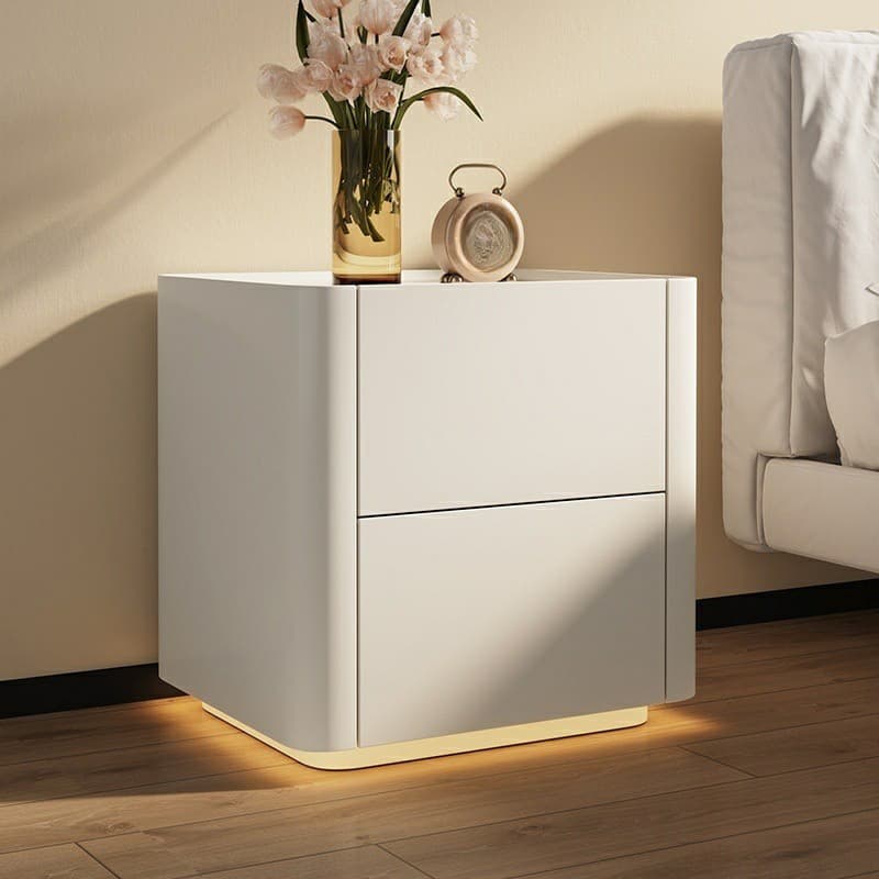 Modern Stylish Wood Nightstand Drawer Storage Petite Under 23 Inches Tall for Elegant Bedroom Decor - image 6