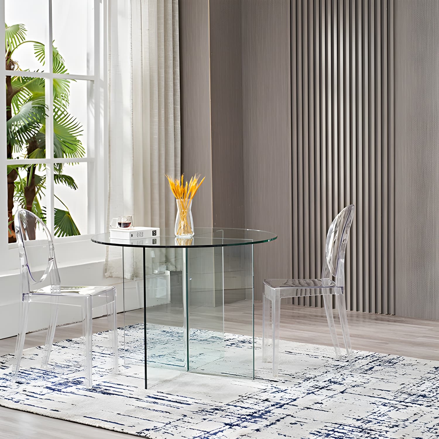 Modern Style Dinner Room Table Glass Dining Table for Home Use - image 12
