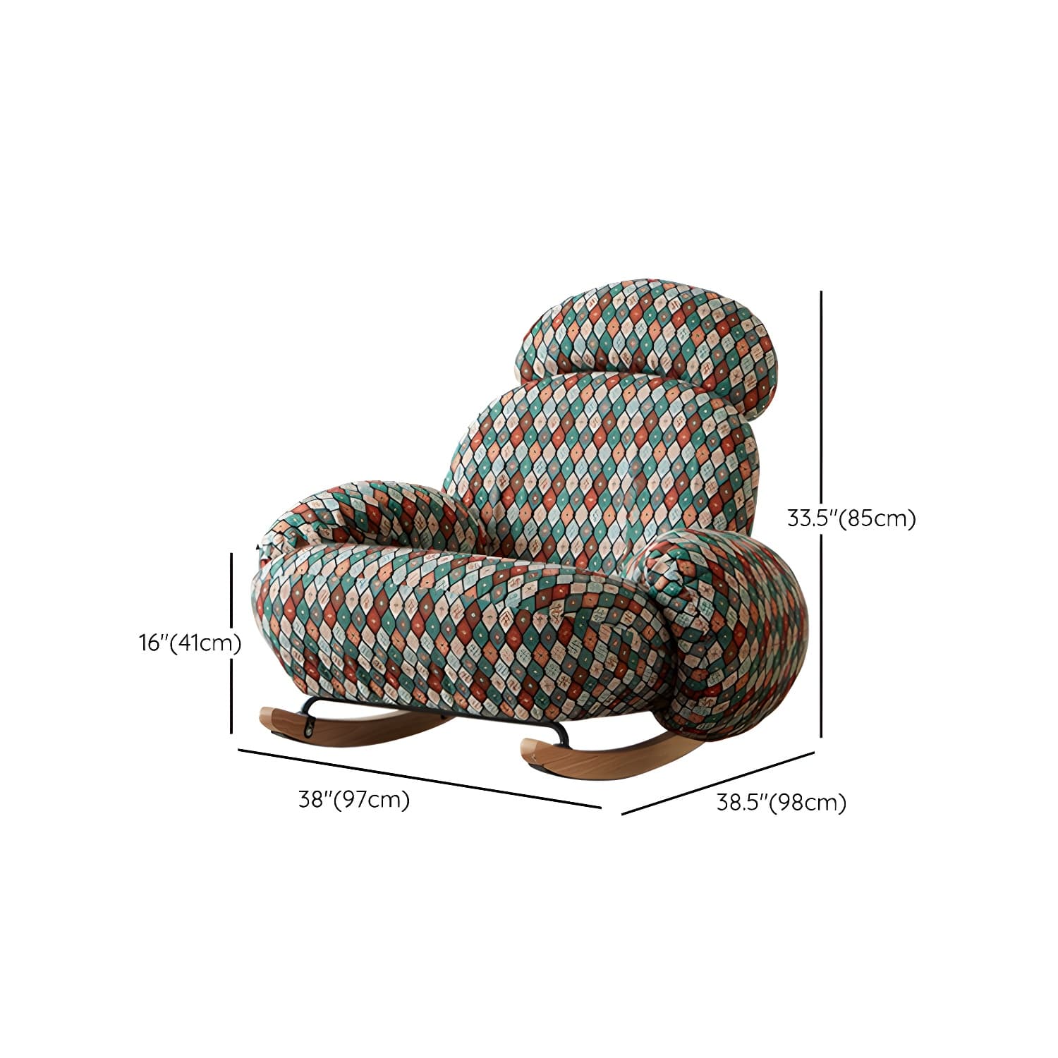 Attractive and Comfortable Designer Indoor Rocking Chair with Natural Wood Legs - image 23