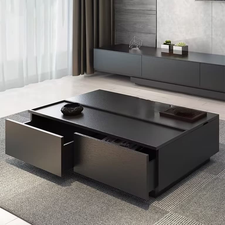 Modern Lift Top Wood Coffee Table with 2 Drawers and Trunk Storage - image 9
