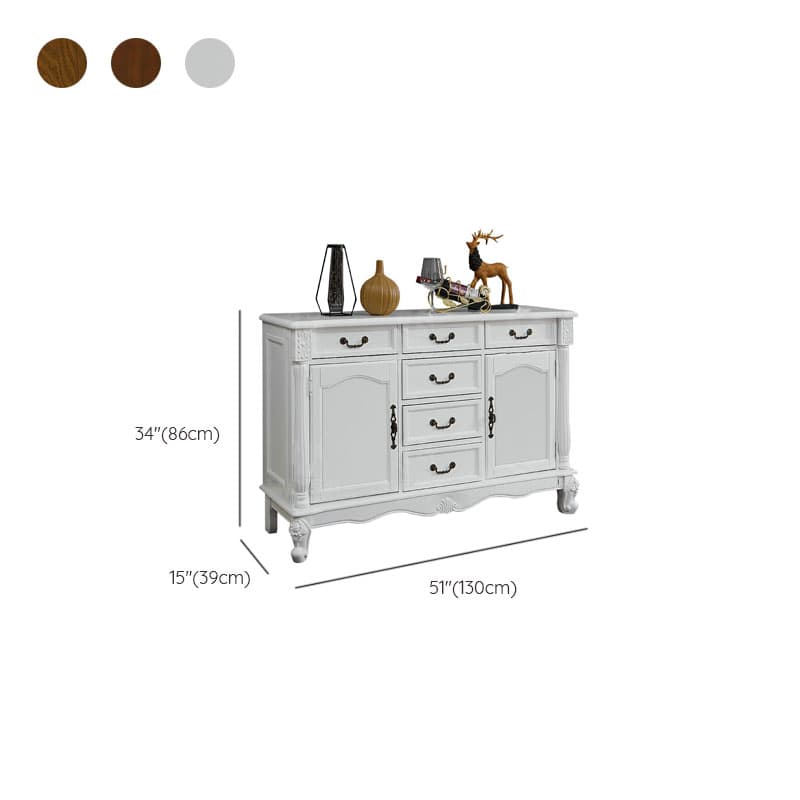 Traditional Wooden Sideboard with Storage Cabinets and Drawers - image 17