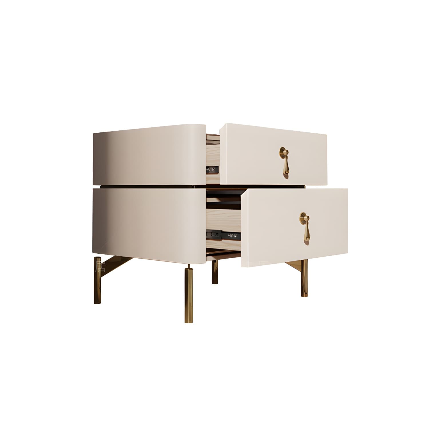 Glam 2-Drawer Nightstand Glass Top 19 Inch H Legs Included Night Table - image 11