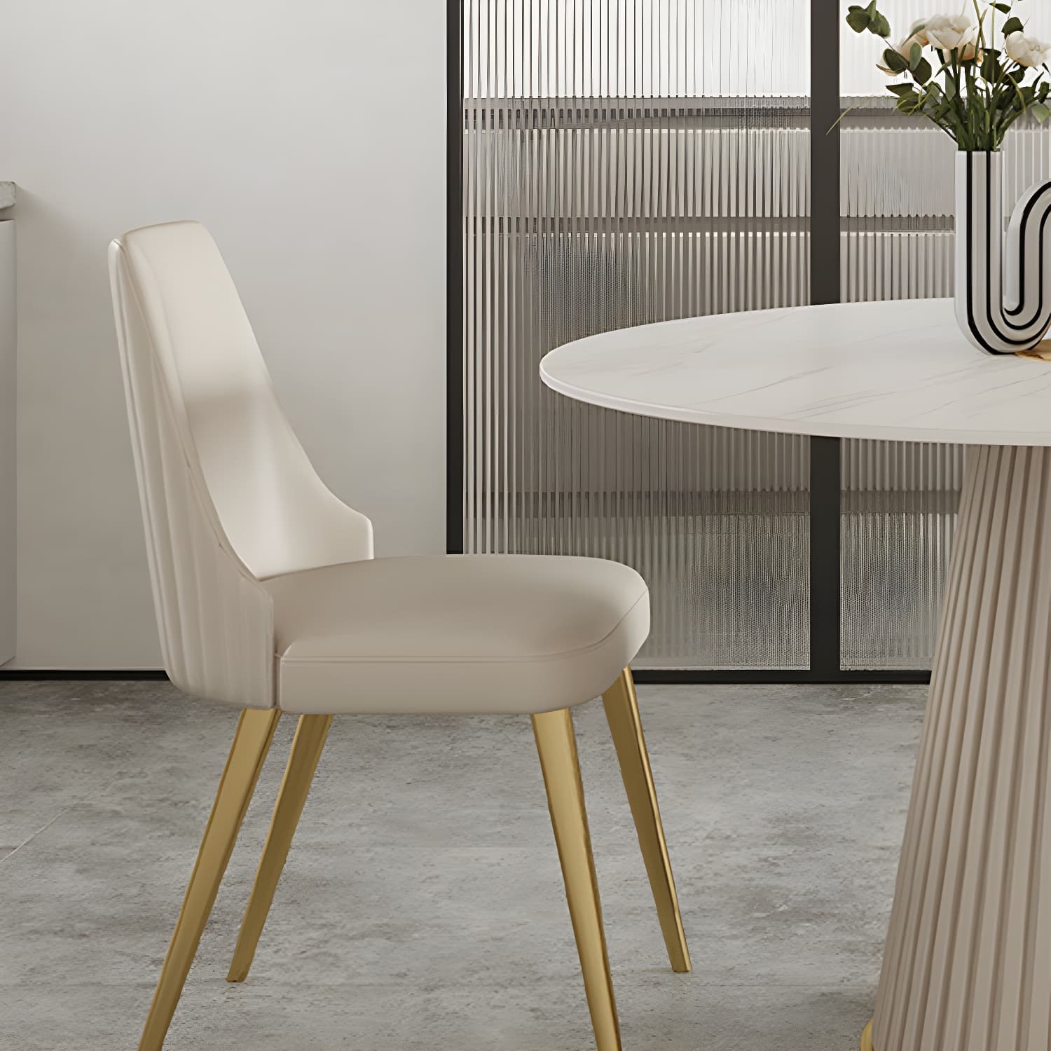 Modern Pedestal Table Steel Base Round Dining Table for Home Kitchen - image 10