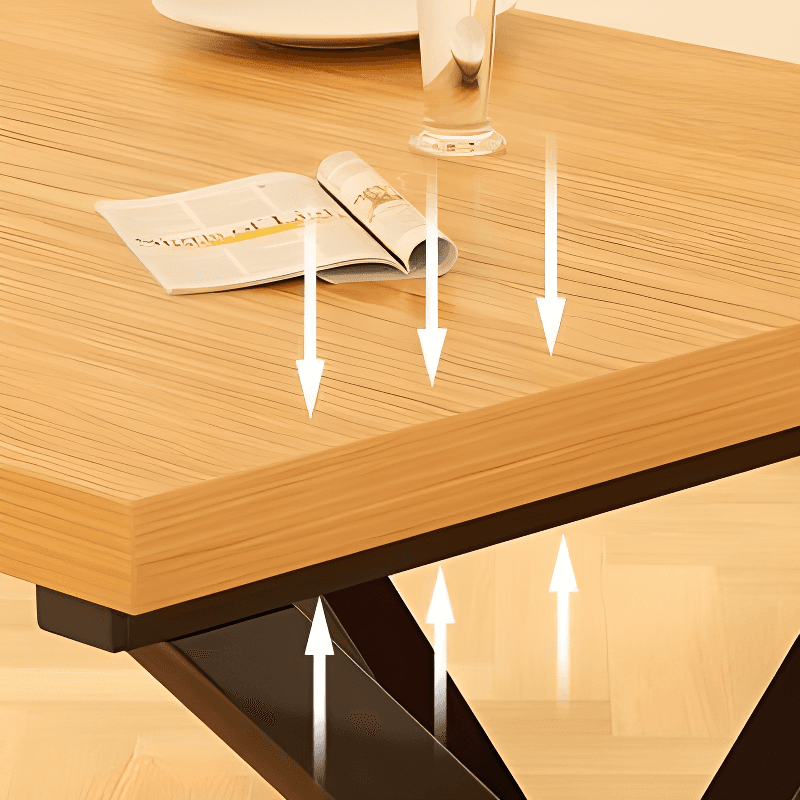 Dining Table Set in Simplistic Style with Recycled Wood X Base and Unfinished Top - image 8
