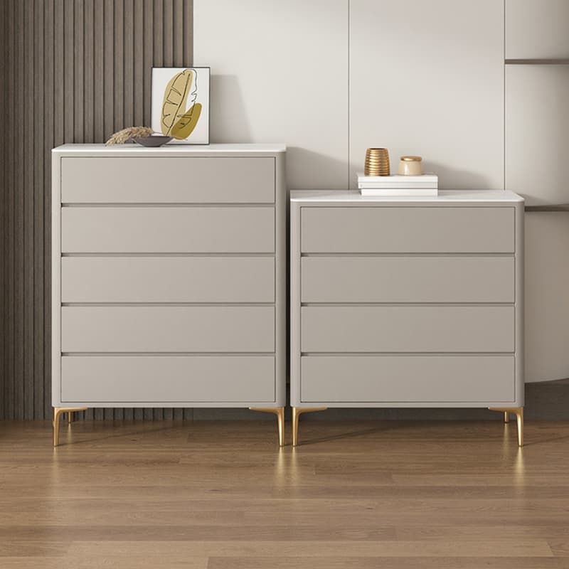 Glam Style Solid Wood Storage Chest with Stone Top and Soft-Close Drawers - image 10