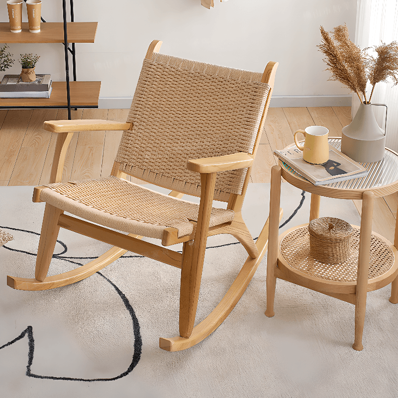 Wood Front Porch Rocking Chairs with Rear Back, Stationary - image 6