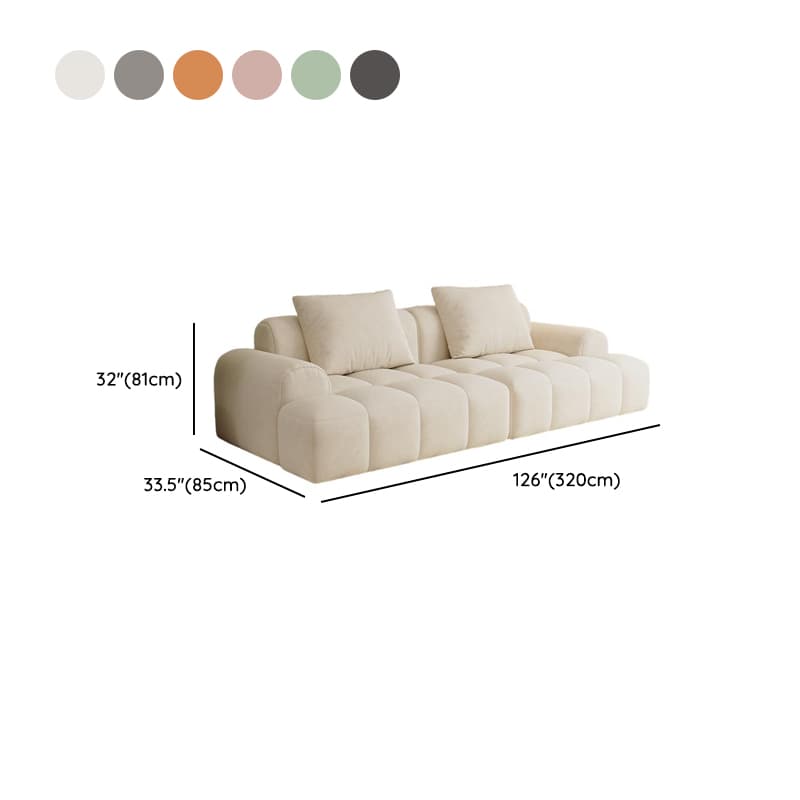 Modern Solid Color Tear Resistant Sofa Couch in Grey/Olive Green/Ivory, Seats 5 with 2 Pillows - image 17