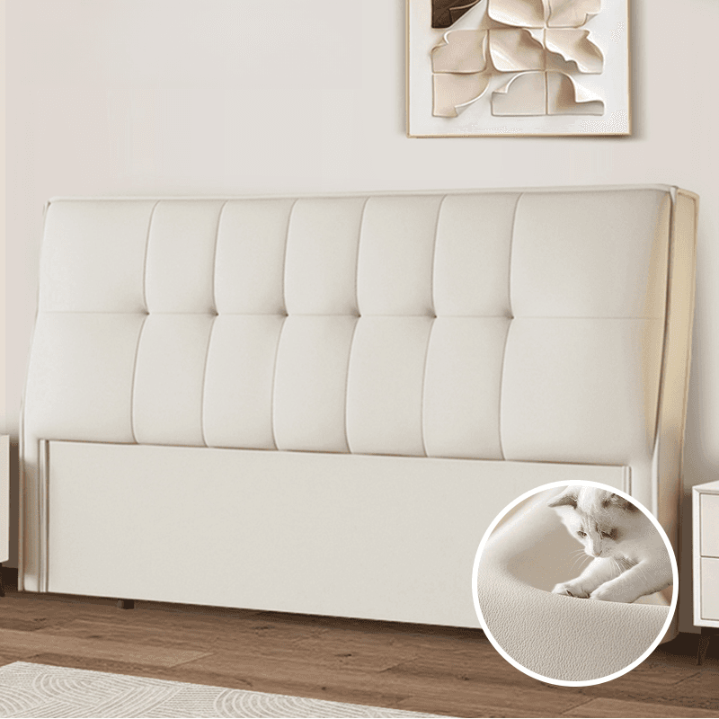 Simplistic Panel Headboard with No Distressing, Piled Tufted Rectangular Design for King/Twin XL/Queen Bed, Sponge Upholstery Fill, Standard Height - image 5