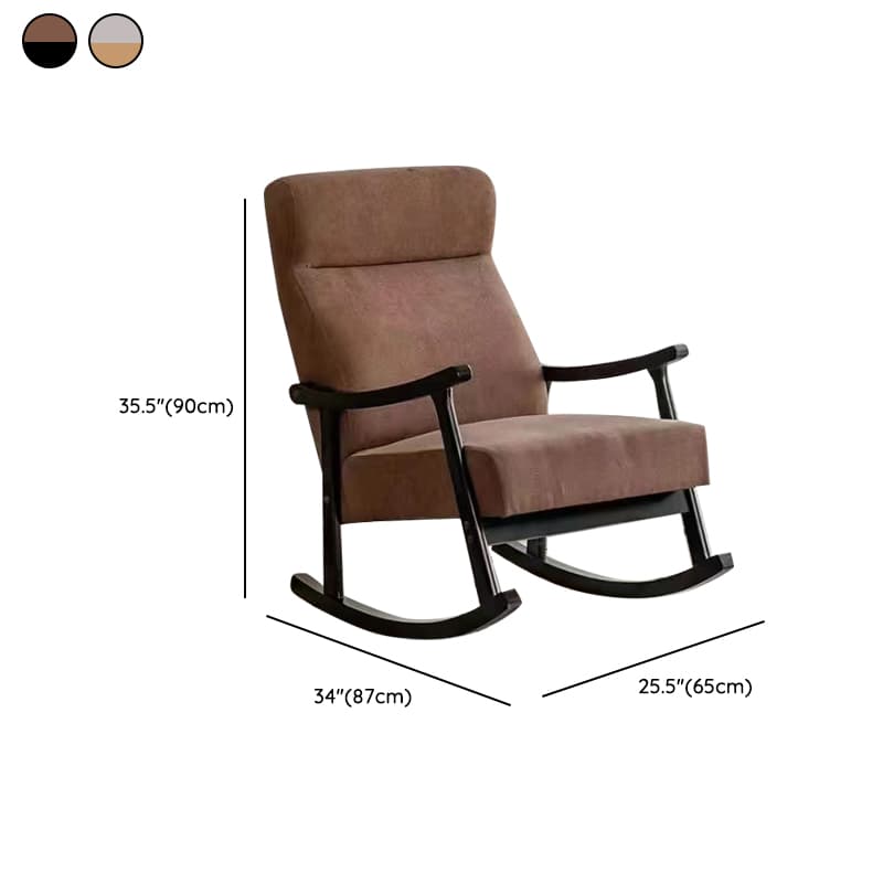 Modern Simple Style Wood Rocking Chair Couch with Cushioned Track Arm - image 16