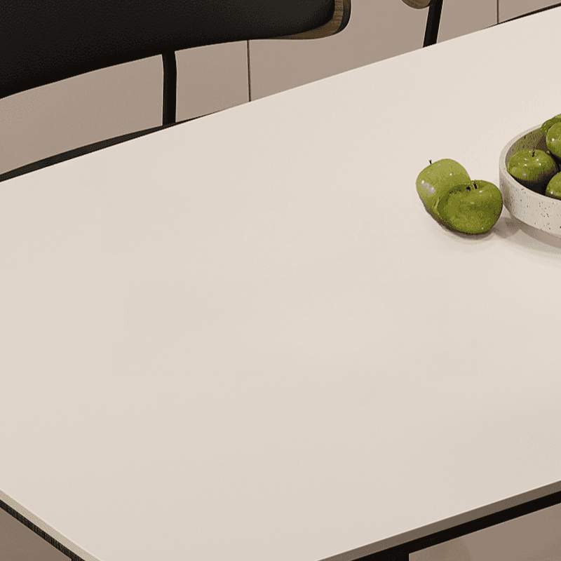 Minimalist Dining Table Set with Two-sided Pedestal, Fixed Table, Padded Chair with Back, and White Table Top - image 9