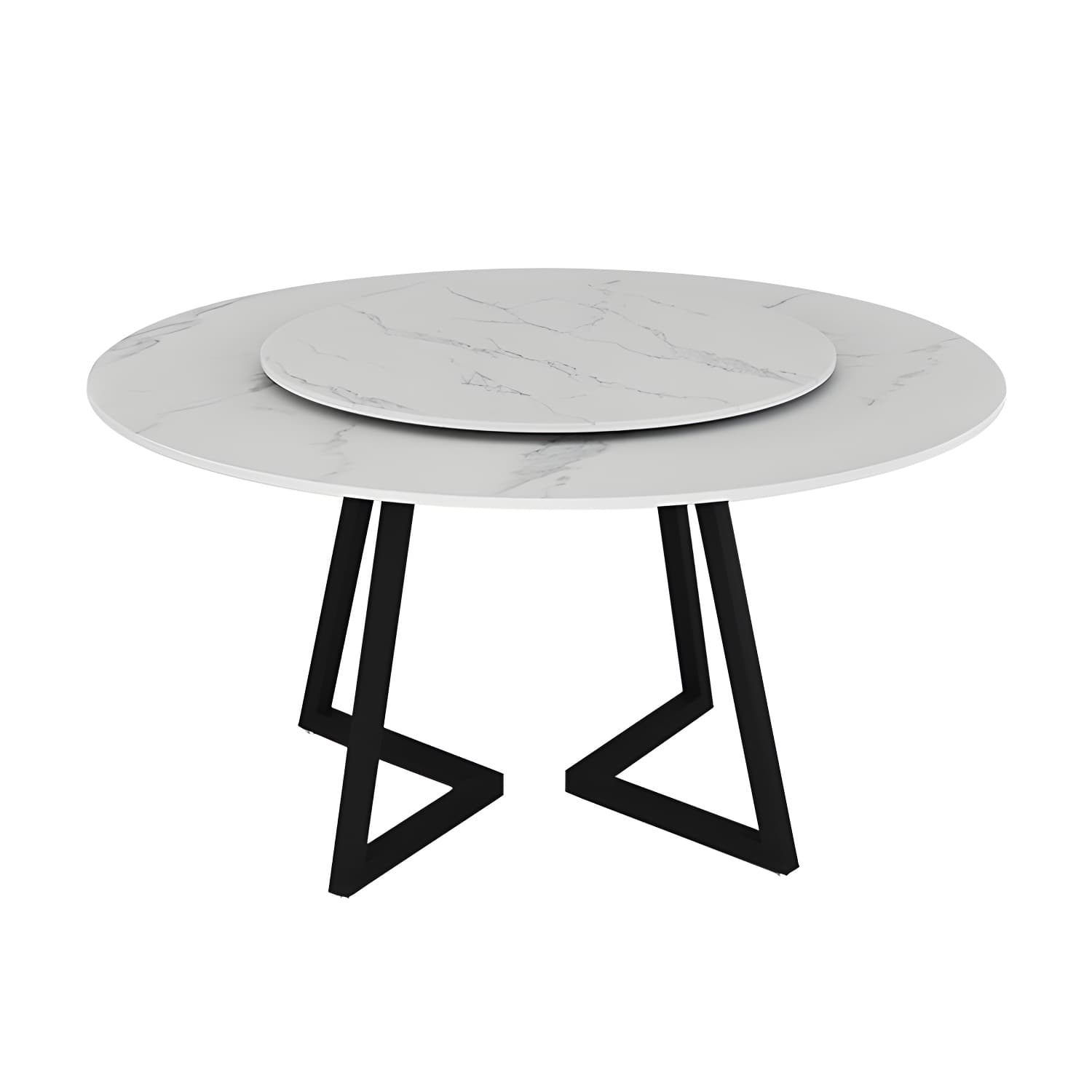 Sintered Stone Dining Table Round Modern Dining Table with Black Frame - image 13