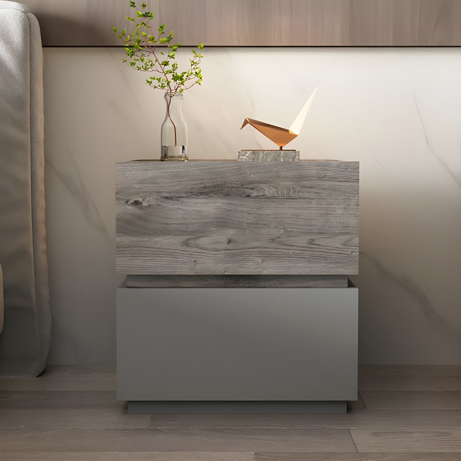 19.1" Tall 2 - Drawer Nightstand Wooden Accent Table Nightstand for Bedroom - image 18