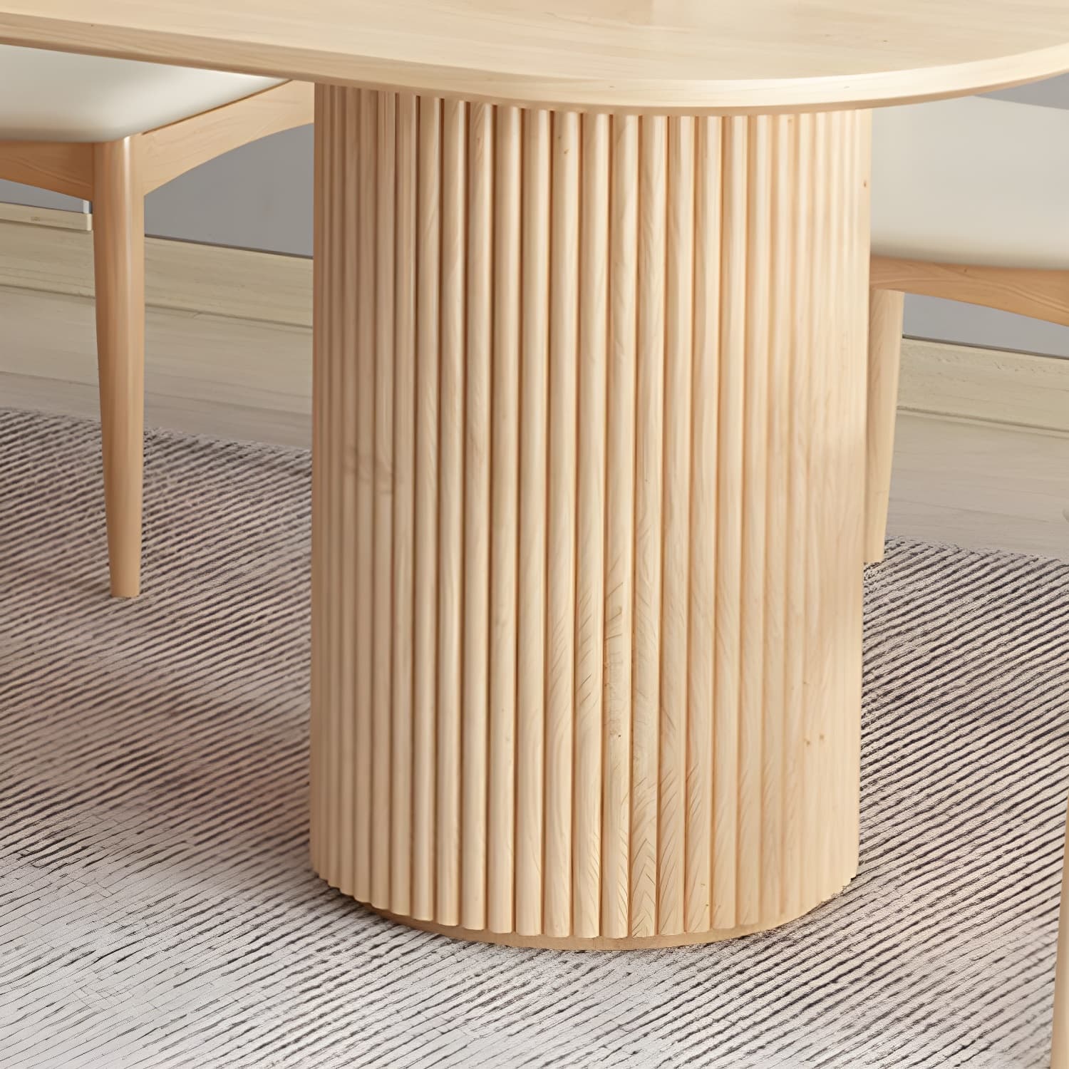Modern Double Pedestal Table Oval Wood Dining Table for Home Kitchen - image 8