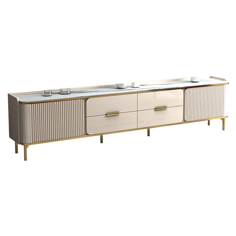 Sintered Stone Rectangular TV Stand for Sitting Room with 4-Drawer/2-Drawer, 2 Cabinets, and Cable Management - image 3