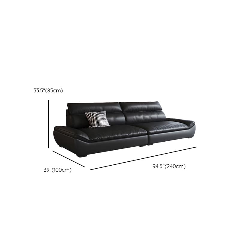 Contemporary Modern Solid Color Stain Resistant Standard/Single Sofa in Midnight Black, Seats 4/5/3 with 1 Pillow - image 10