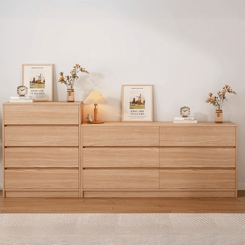 Natural Simplistic Natural Wood Double Dresser/Bachelor Chest/Lingerie Chest with 6/8/5 Drawers in Horizontal/Vertical Orientation