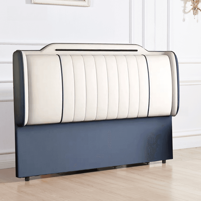 Art Deco Rectangular Wingback Timber Sponge headboard, With Legs, Size Full(54"W x 75"L), height Standard（36-55“）