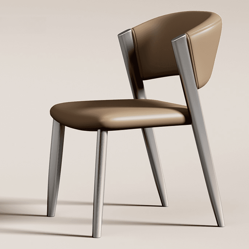 Modish Armless Chair with Exposed Back, Cushioned, Grey Steel Legs - image 7