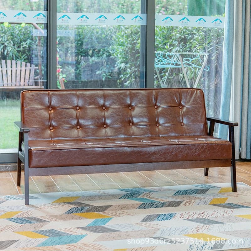 Modern Wood Frame Tufted Back Sofa with Cotton Seat Sleek and Stylish Seating