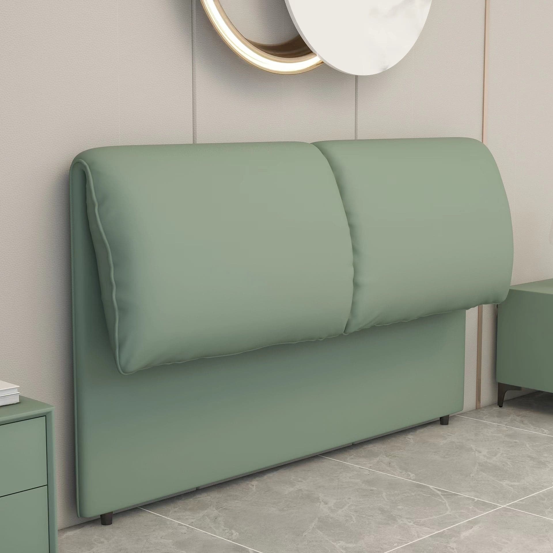 Simple Free-standing Standard King(76"W x 80"L)/Queen(60"W x 80"L)/Full(54"W x 75"L) Panel No Distressing With Legs in Wood/ Upholstery and Sponge - image 3