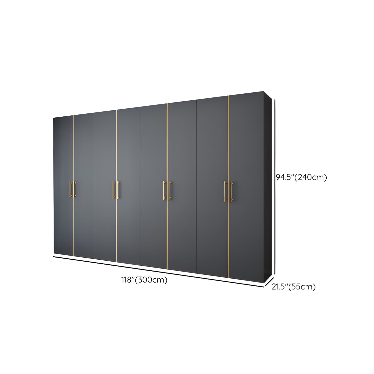 Modern Wardrobe Closet Grey Engineered Wood Wardrobe Cabinet - image 24
