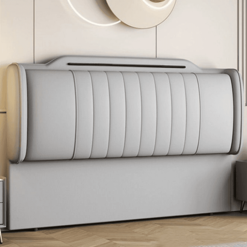 Modish No Distressing Timber Panel Headboard with Rectangle Shape for Full Bed, Featuring Sponge Upholstery and Standard Height - image 4