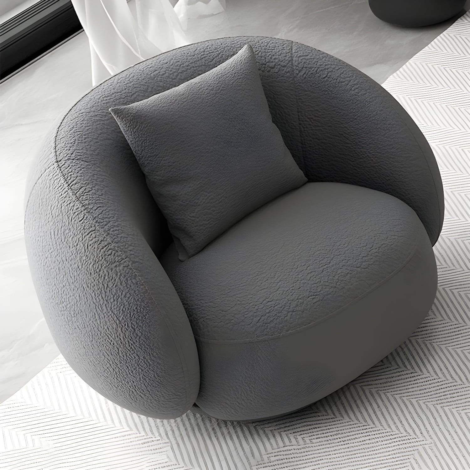 Modern Style Sofa with Curved Back and Padded Sponge Seat Sofa