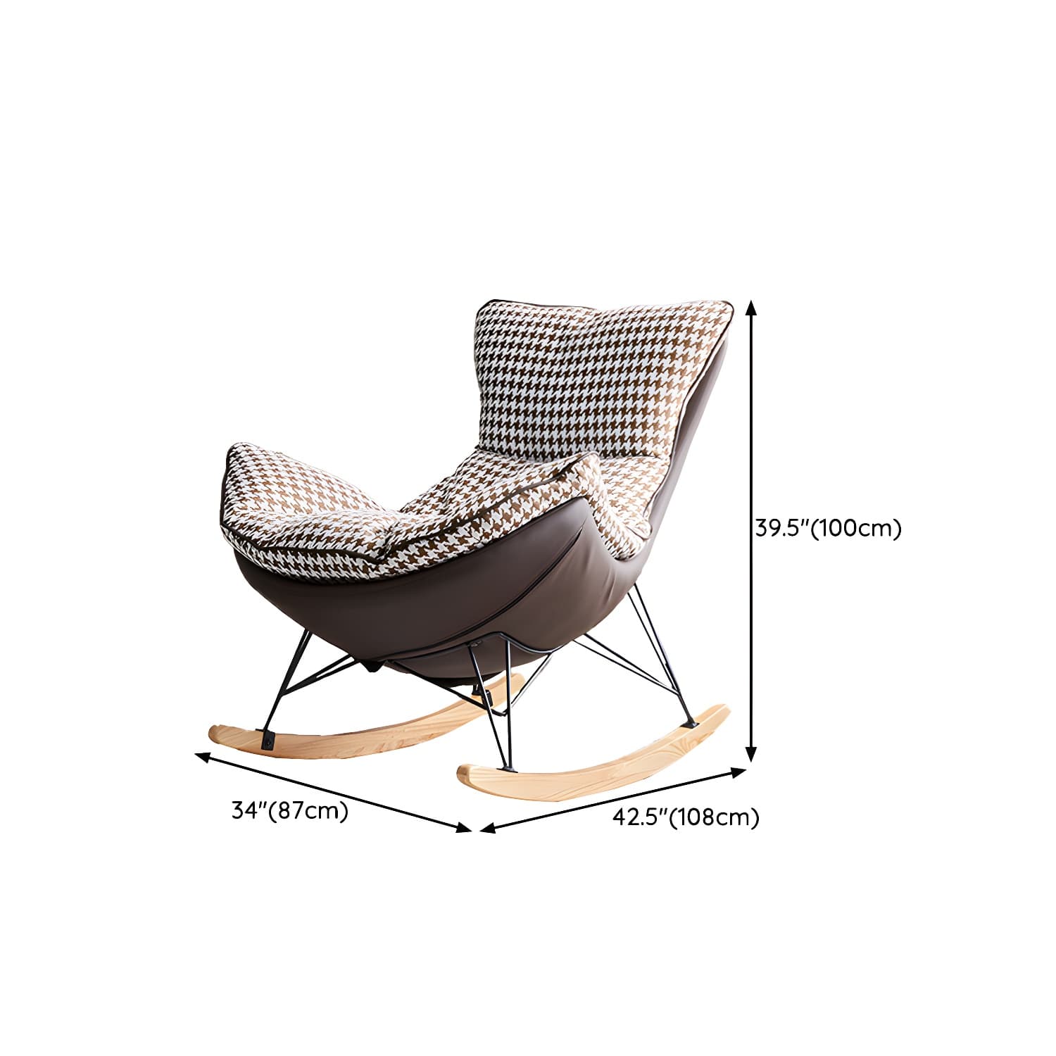 Modern Upholstered Metal Rocking Chair for Chic and Comfortable Seating Experience - image 16