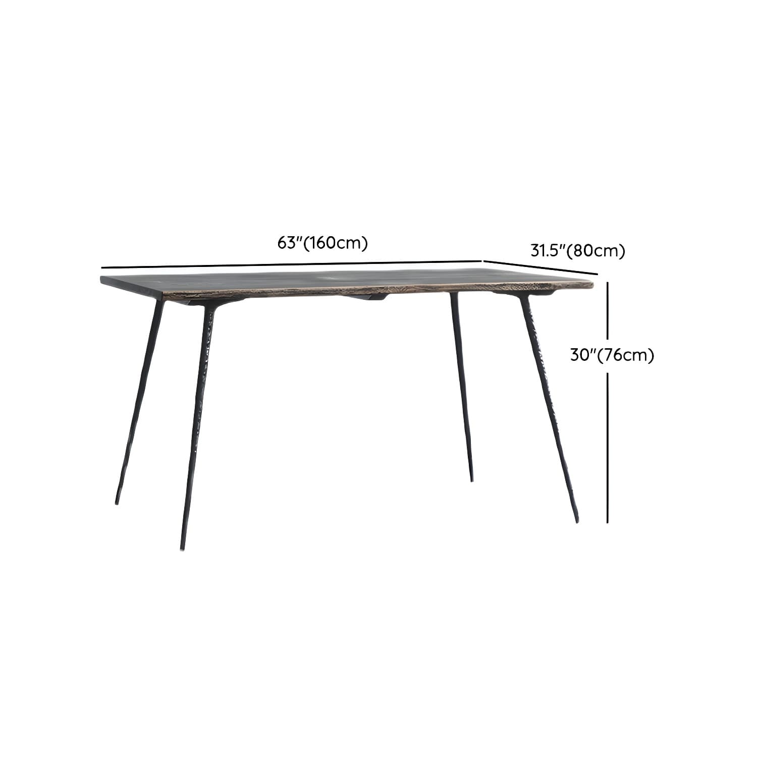 Black Oak Wood Dining Table Set 1/2/5 Pcs Industrial Metal Dinette Set for Home - image 12