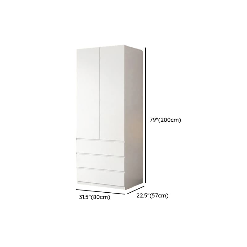White Contemporary Alloy Cabinet Armoire with 3/6/9 Drawers, Flexible Shelf, and Hanging Rod - image 7
