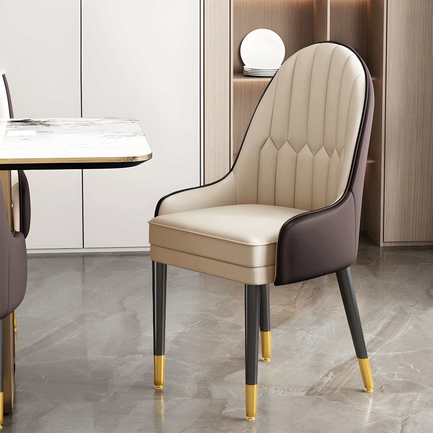 Dining Room Armless Dining Chair Parsons Faux Leather Dining Chair - image 4