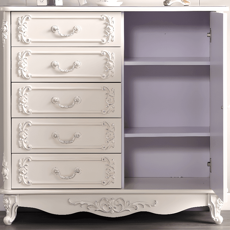 Contemporary Lumber Horizontal Wardrobe Combo with Hutch and 3 Interior Shelves - image 9