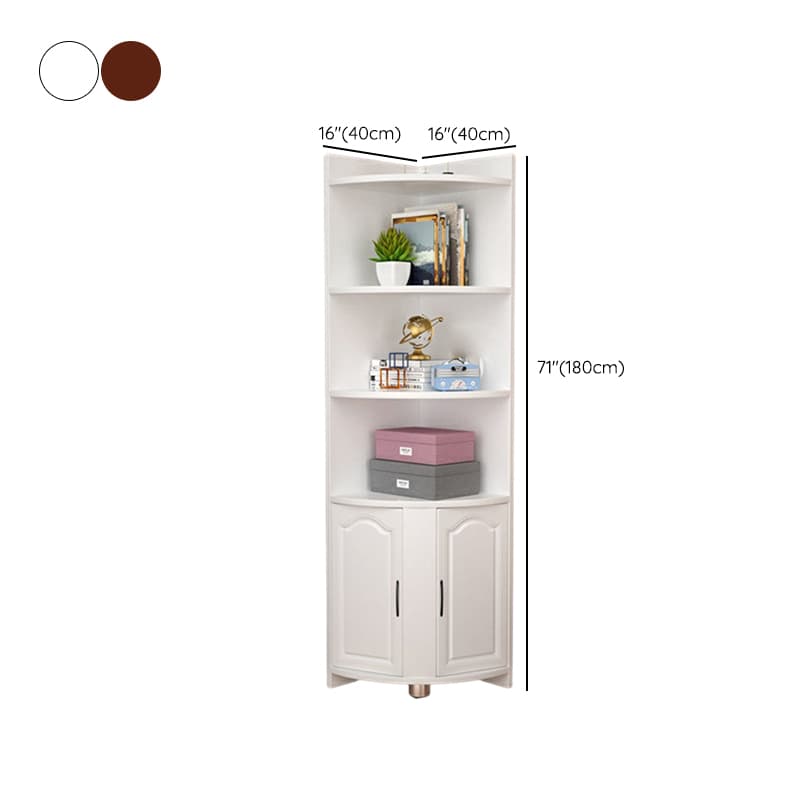 Modern Wood Corner Accent Cabinet with Open Shelves Wood Doors and 1 Cabinet for Living Room - image 15