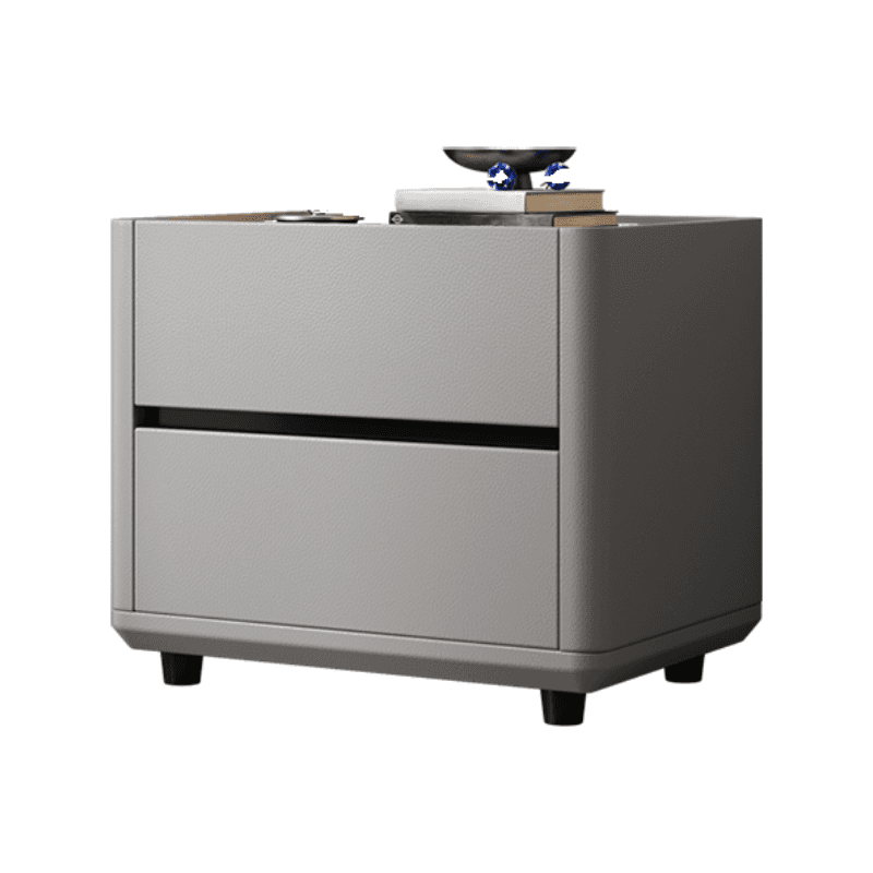 Organic Modern Nightstand With Drawer Organization Featuring 2 Drawers and Stone Countertop - image 12