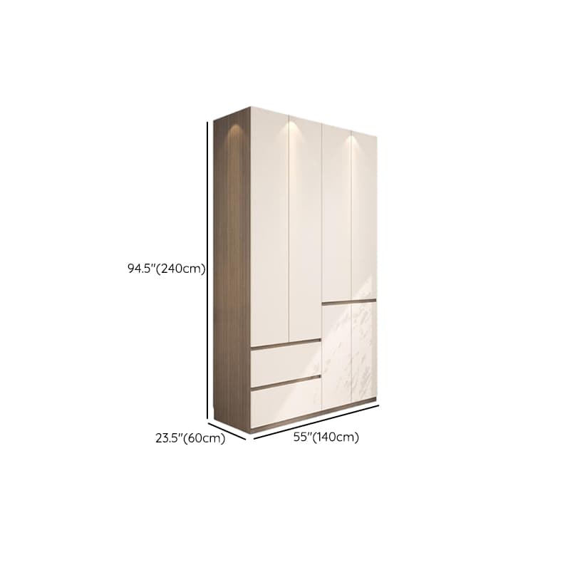 Beige Modish Armoire Cabinet in Manufactured Wood with Soft Close Drawer, Soft Close Door, Interior Shelves, and Clothing Rod - image 16