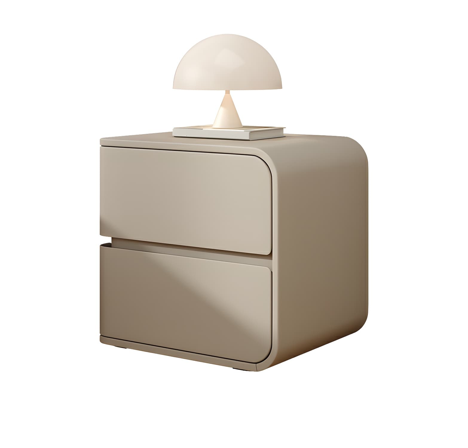 Rounded Corners Nightstands Solid Wood with Silent Buffer Guide Rail - image 11