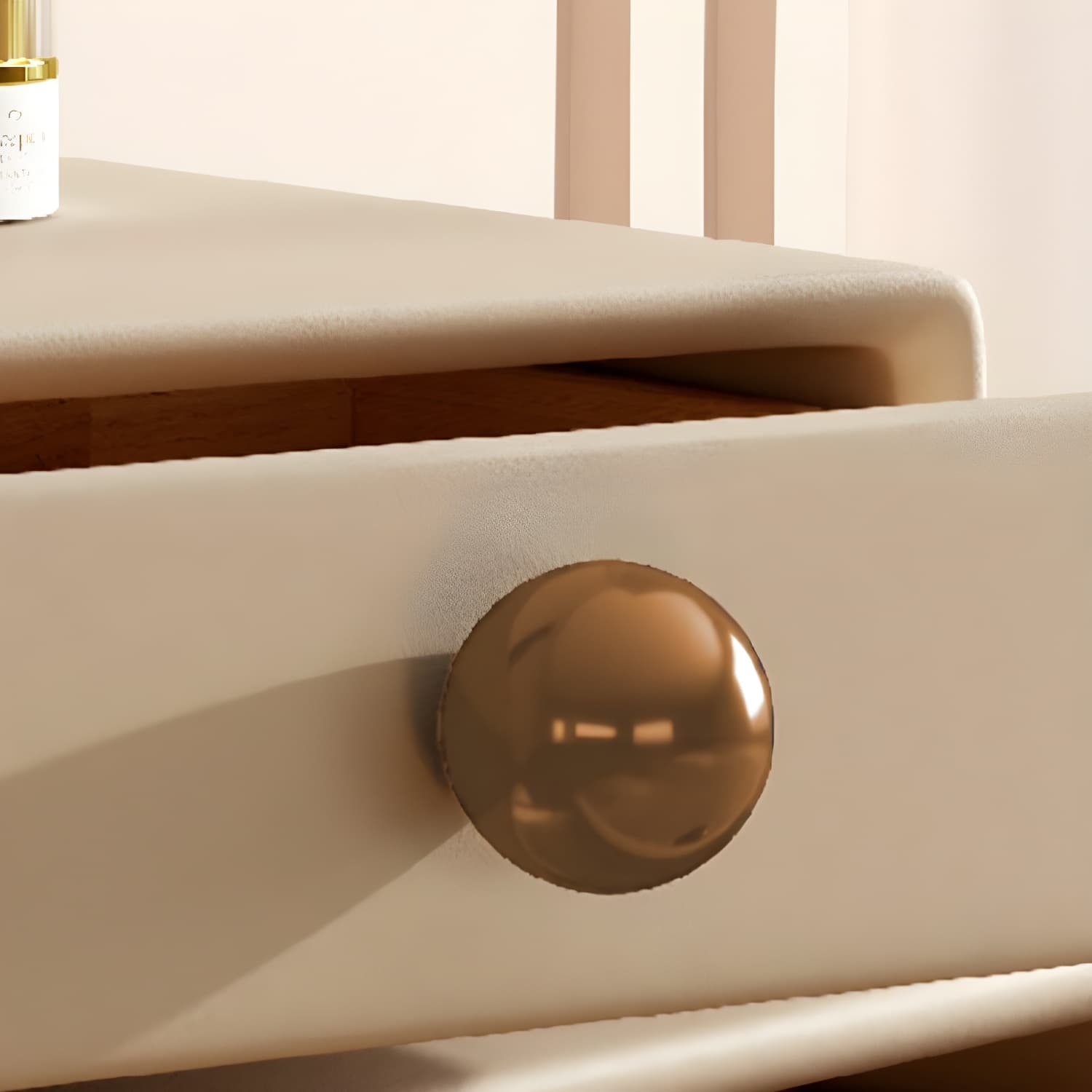 Modern Faux Leather Drawer Storage Nightstand in Narrow for Bedroom - image 18