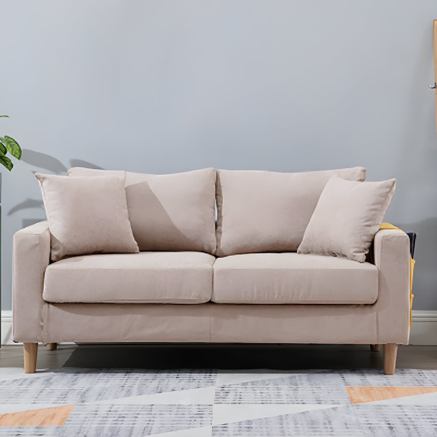 Beige Modern Farmhouse Cushions Standard Sofa 21.65"High Square Arm Sofa - image 19