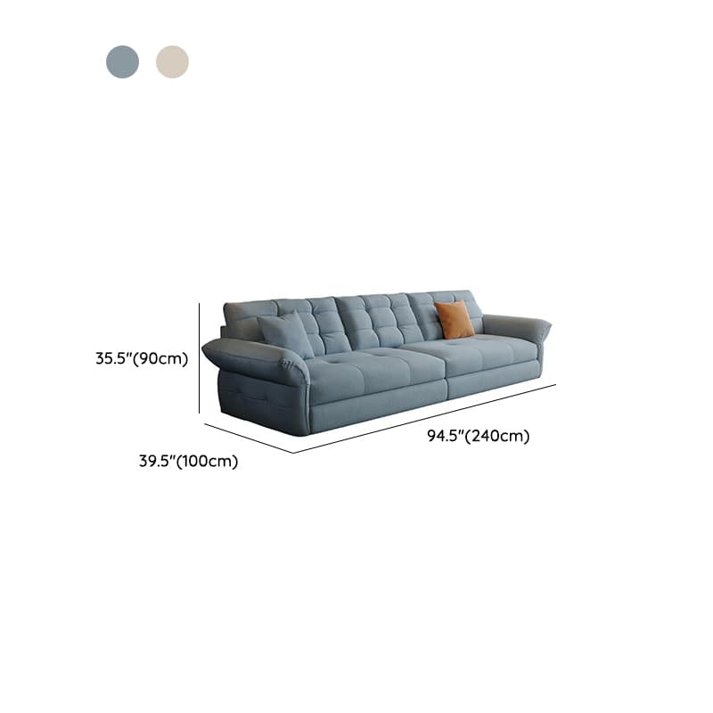 Modish Solid Color Scratch-immune Standard Sofa with Flared Arm and 2 Pillows for 4-seater/5 Person/3-seater - image 18