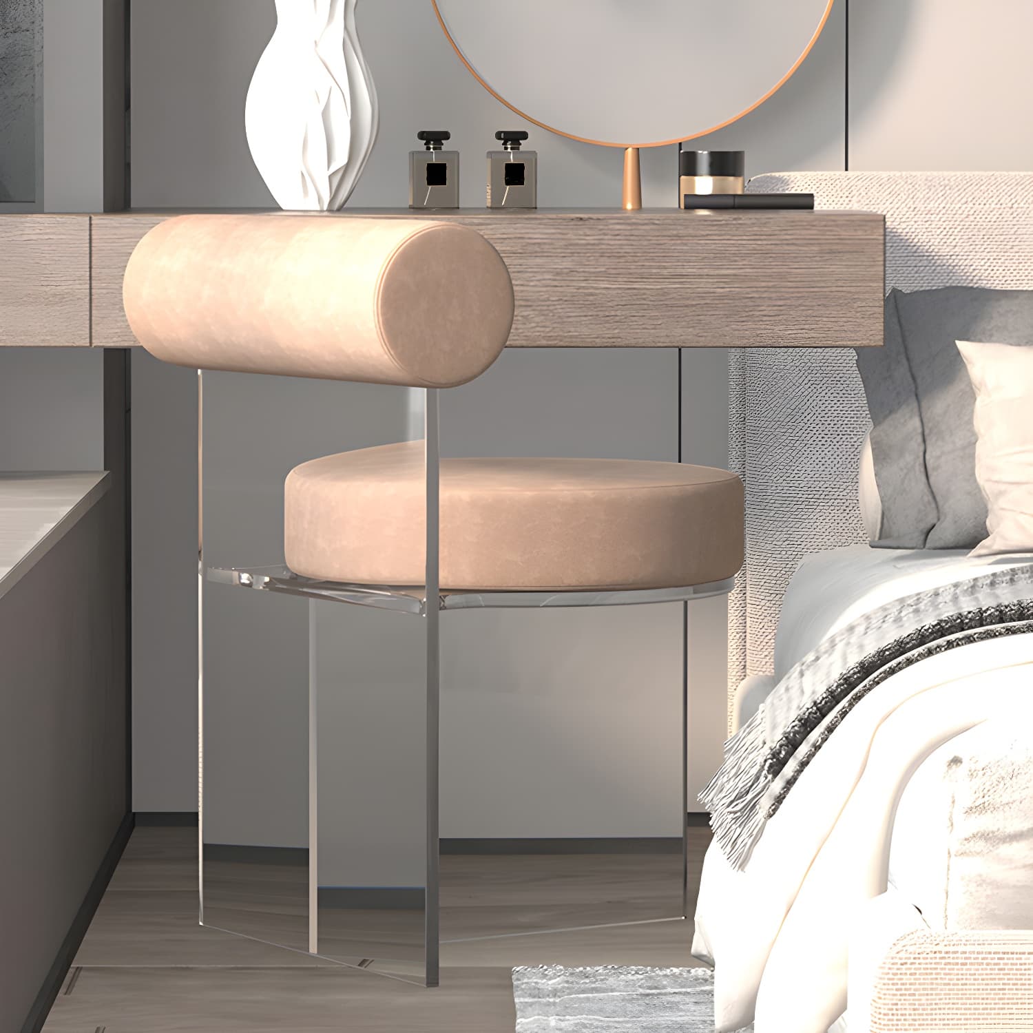Modern Clear Leg Side Chair with Solid Back and Low Back Heights for Kitchen & Dining - image 10