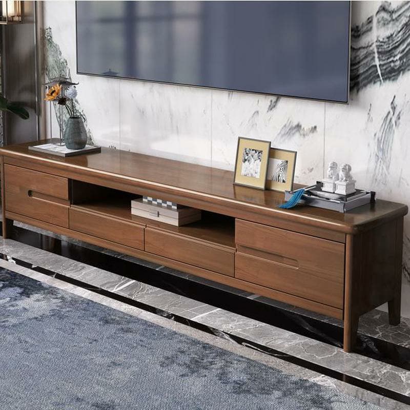 Scandinavian TV Stand with Low Height & Wood Material & 2 Drawers - image 6