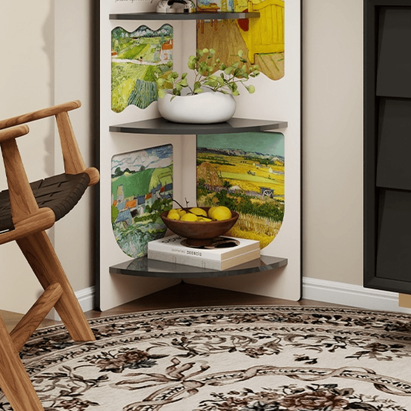 Modern Simple Style Nook Decorative Cabinet with 4 Exterior Shelves, Laminate Countertop in Midnight Black - image 16