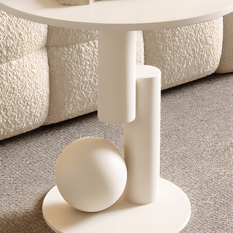 White/Midnight Black Scratch-proofed Oval Sintered Stone Board Game Coffee Table with Abstract Base and 1 Drawer for Living Room - image 12