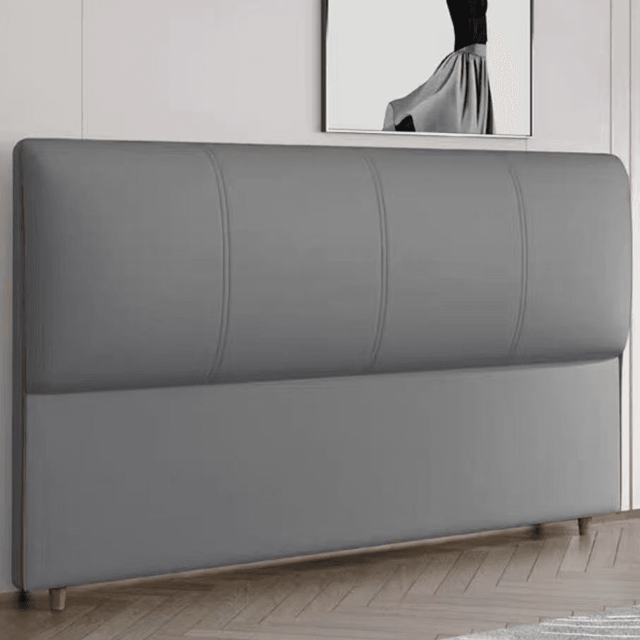 Casual Style Panel Headboard in Natural Wood with No Distressing, Rectangle Shape for King/Queen/Full Bed, Featuring Sponge Upholstery and Standard Height
