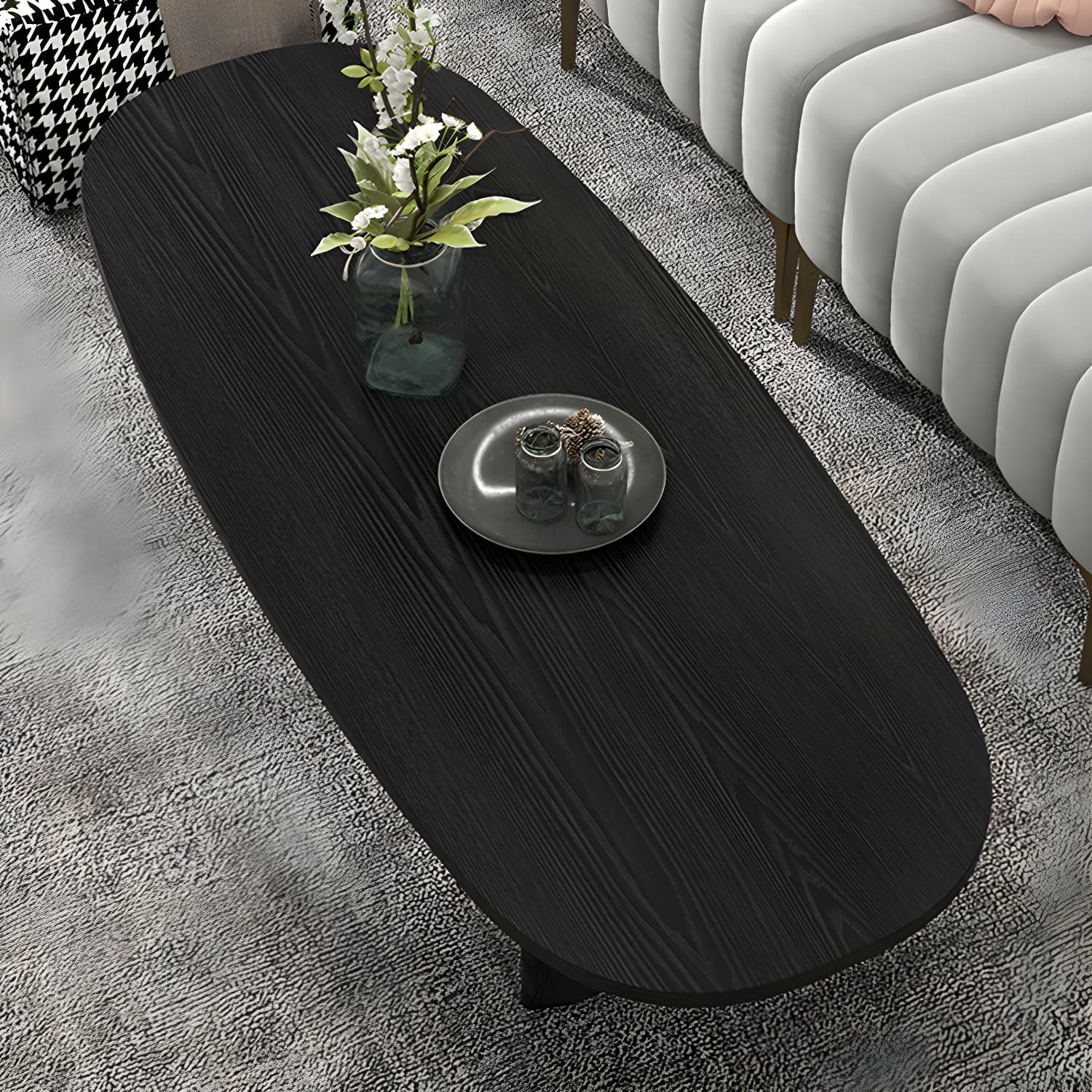 Rectangular Modern Coffee Table with Wood Base - Non-Upholstered - image 15