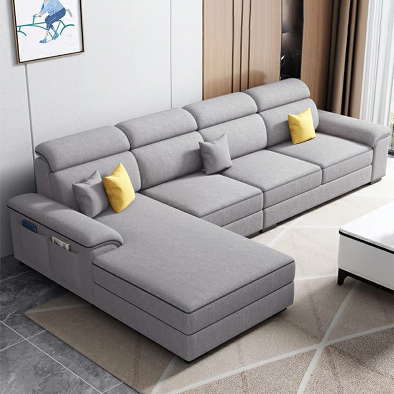 Modern L-Shape Right Hand Facing Sofa & Chaise with Concealed Support - image 6