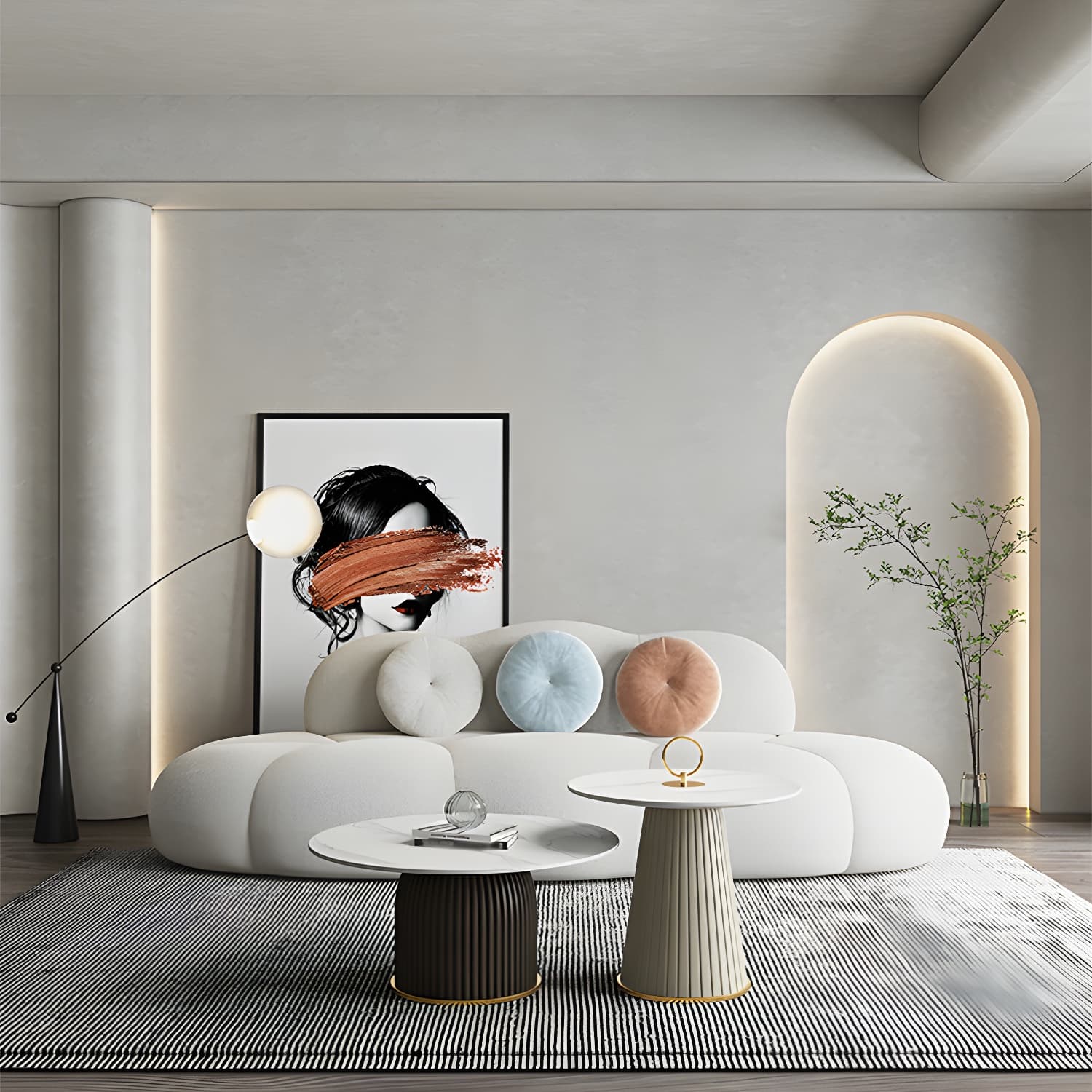 Contemporary Stationary Living Room Armless Standard Cushions Sofa - image 17