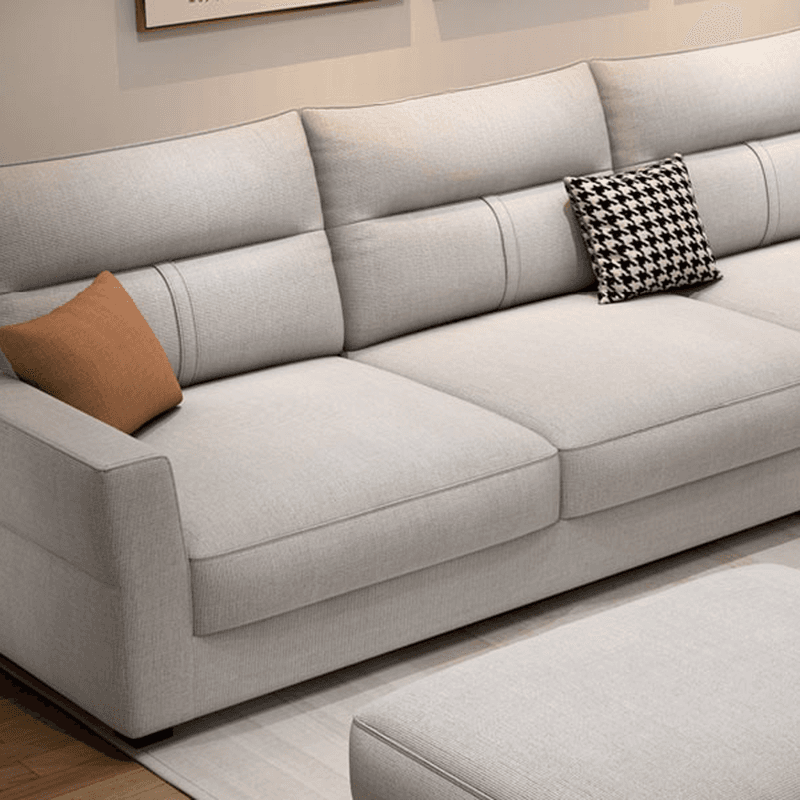 Standard Sofa/Single Sofa with Loose Back, Flannel Upholstery in Light Gray, Arm Included, 4/3 Pillows - image 8