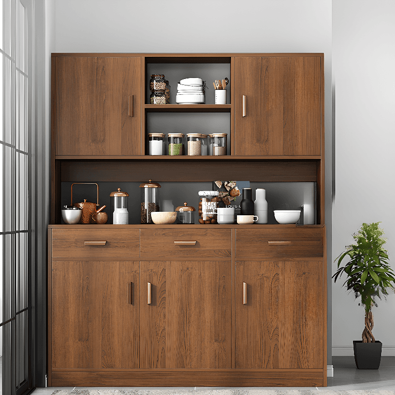 Trendy Narrow Kitchen Cabinet Base with Multiple Drawers and Doors, 2/3 Interior Shelves, Compartment Storage, and Lumber Countertop - image 5