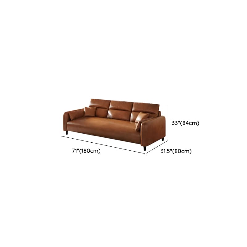 Modish Solid Color Stain Resistant Standard Sofa/Loveseat in Auburn, 3-Seater/4-Seater/5 Person with 2 Pillows - image 7